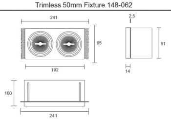 50mm recessed trimless